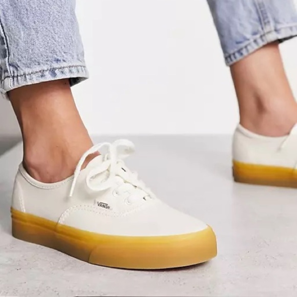 Vans Authentic Theory Gum Sole Trainers in White
